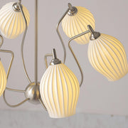 Ceramic Ribbed Chandelier-DWHOME