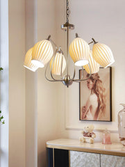Ceramic Ribbed Chandelier-DWHOME