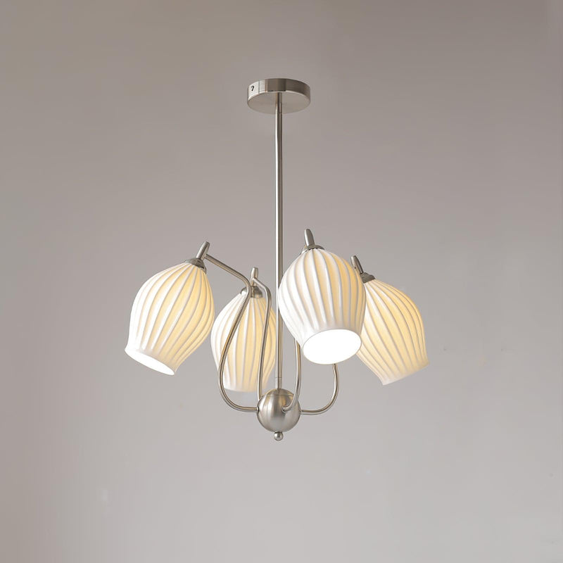 Ceramic Ribbed Chandelier-DWHOME