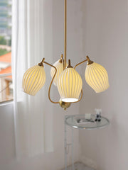 Ceramic Ribbed Chandelier-DWHOME