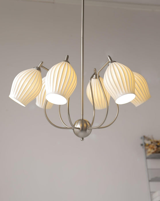 Ceramic Ribbed Chandelier - Vakkerlight