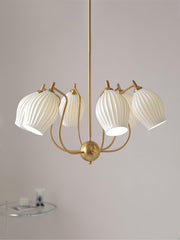 Ceramic Ribbed Chandelier-DWHOME