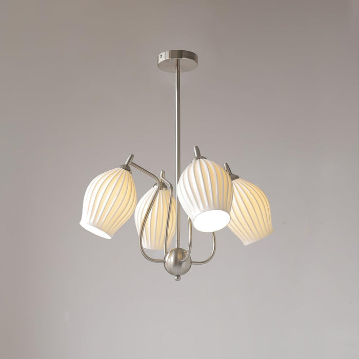 Ceramic Ribbed Chandelier - DWHOME