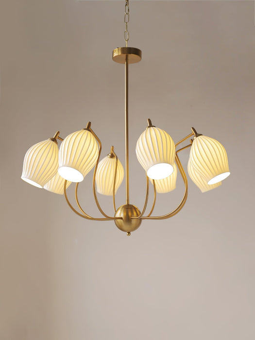 Ceramic Ribbed Chandelier - DWHOME