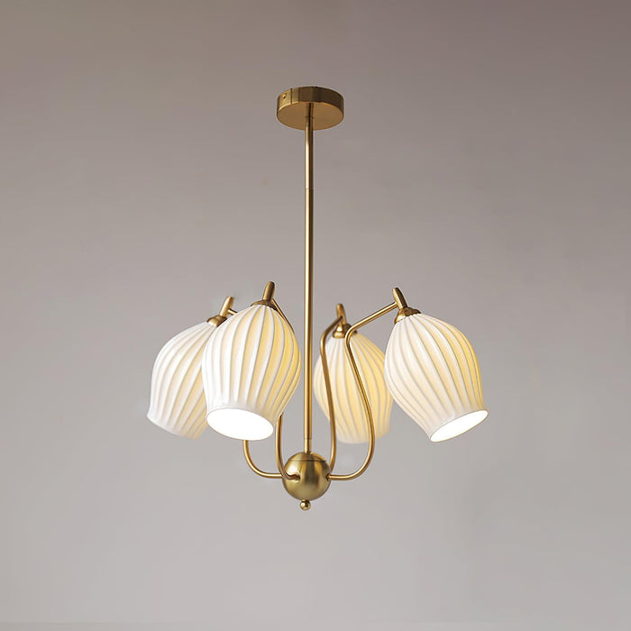 Ceramic Ribbed Chandelier - DWHOME