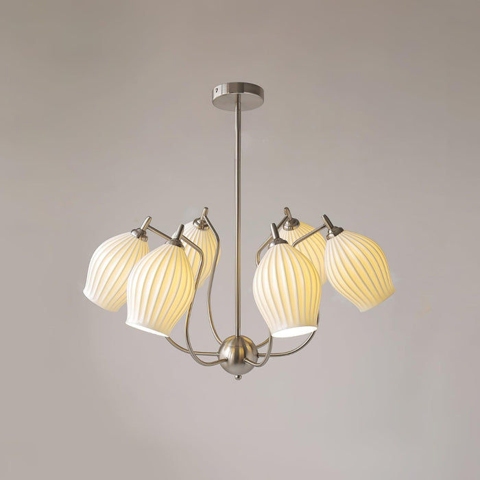 Ceramic Ribbed Chandelier - DWHOME