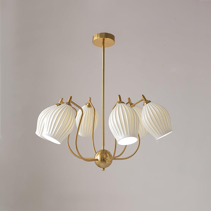 Ceramic Ribbed Chandelier - DWHOME