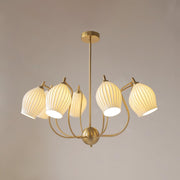 Ceramic Ribbed Chandelier-DWHOME