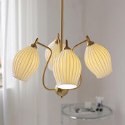 Ceramic Ribbed Chandelier-DWHOME