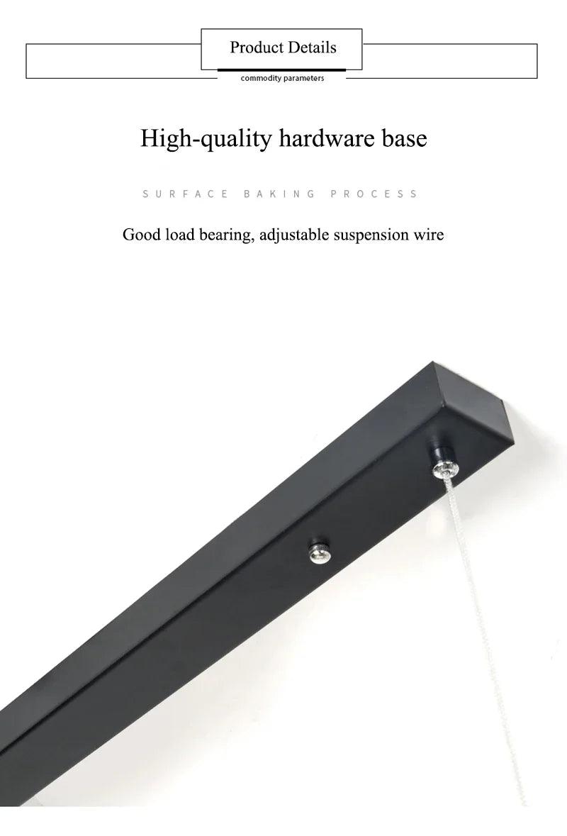 Modern Led Pendant Light Linear Hanging Lamp for Home Dining Room Kitchen Chandelier Black Decorative Ceiling Suspension Fixture-DWHOME