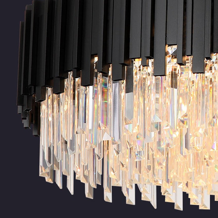 Gio Flush Mount Chandelier, Black.