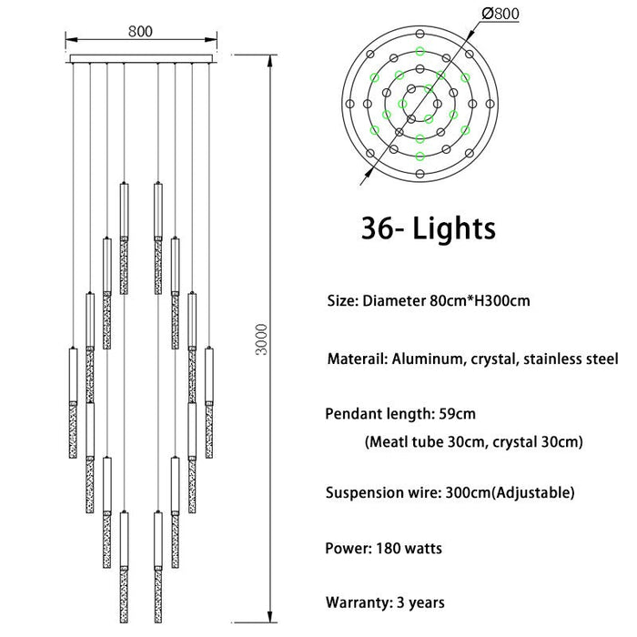 Modern Ceiling LED Duplex Chandelier.