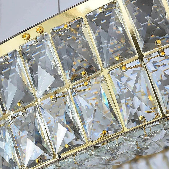 Bacci Crystal Modern Chandelier, Gold-DWHOME