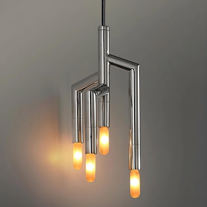 40-Light Stainless Steel Pendant Light Fixture.