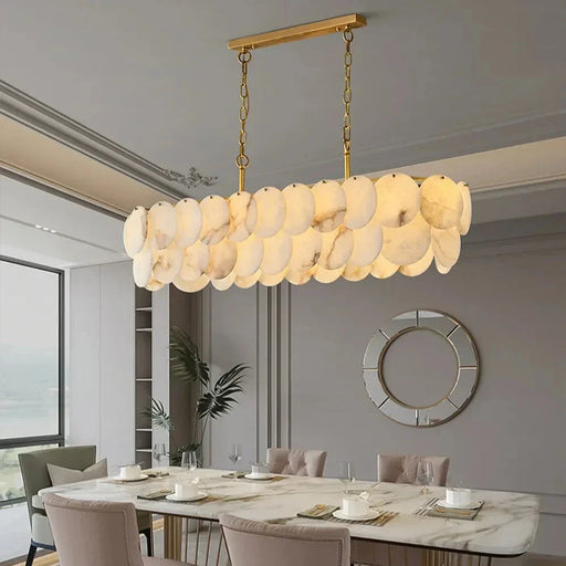 Moonshade Marble Dining Room Chandelier.