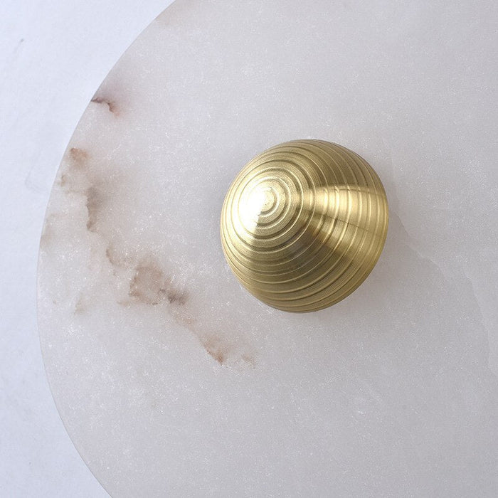 Moonshade Natural Marble Disc Wall Sconce.