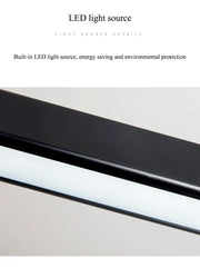 Modern Led Pendant Light Linear Hanging Lamp for Home Dining Room Kitchen Chandelier Black Decorative Ceiling Suspension Fixture-DWHOME