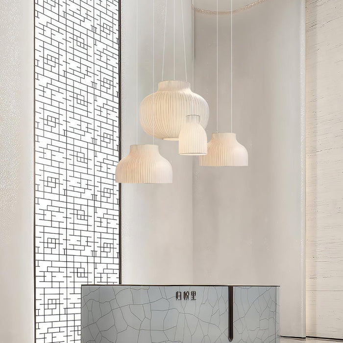 Serica Trio Silk Collection Pendant Lamp.