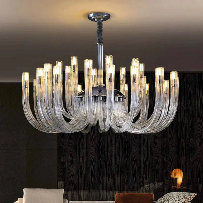 Sesi Remote Control Mid Century Modern Glass Chandelier.