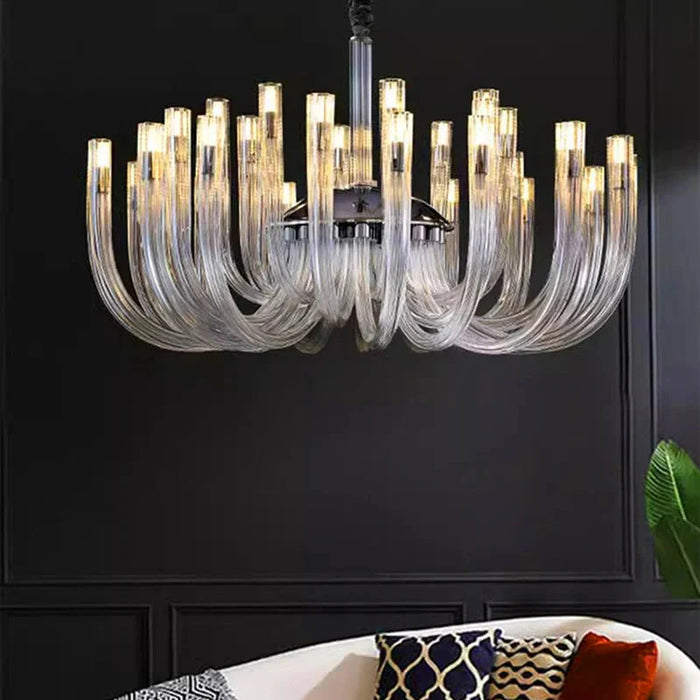 Sesi Remote Control Mid Century Modern Glass Chandelier.