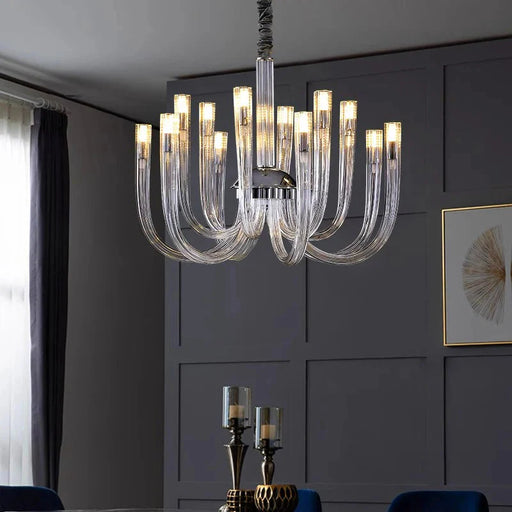 Sesi Remote Control Mid Century Modern Glass Chandelier.