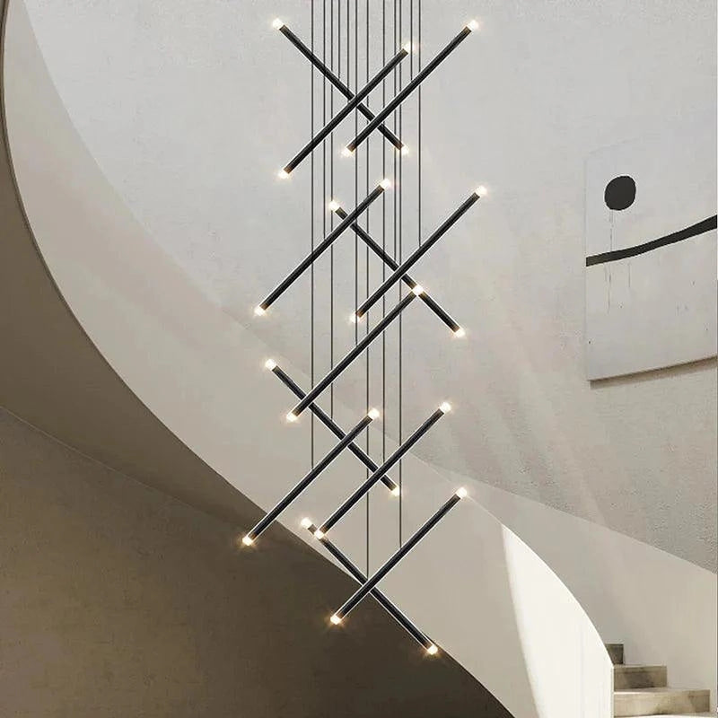 Seus Modern Long Chandelier for High Ceiling & Staircase-DWHOME