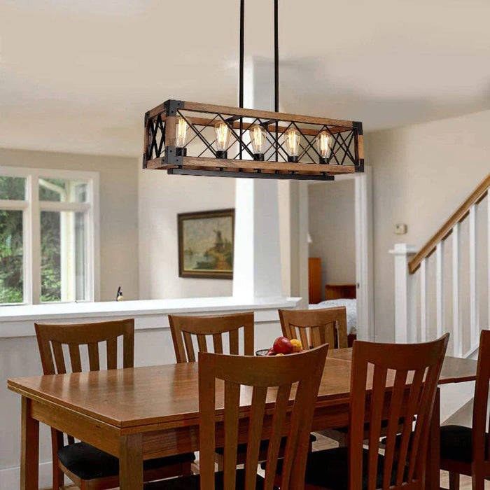 Villa Wood Dining Room Chandelier.