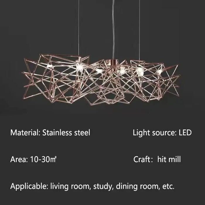 Luxury Silver LED Chandelier - Modern Stainless Steel.