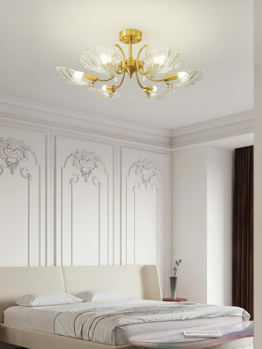 Shell Brass Ceiling Lamp.