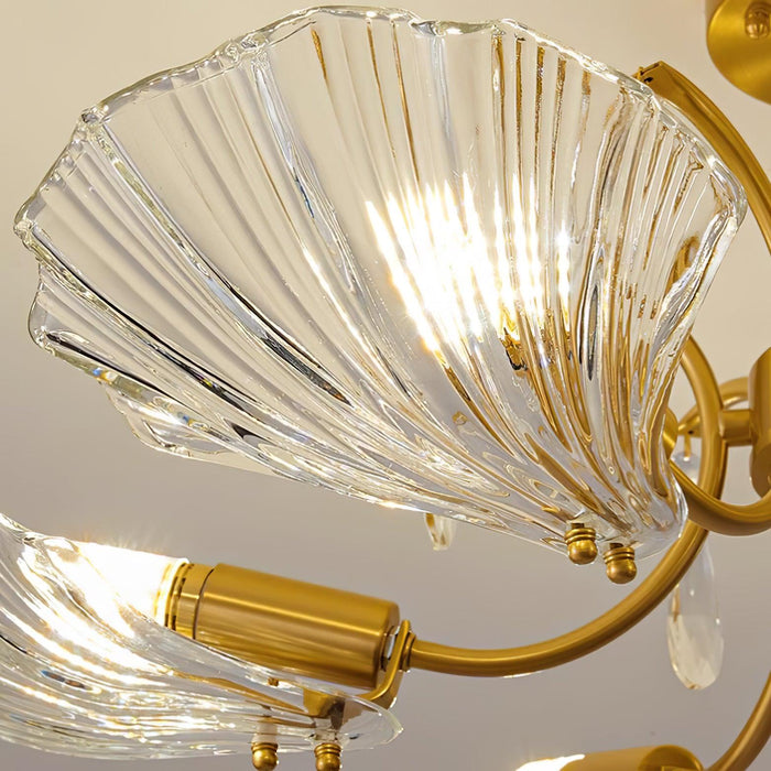 Shell Brass Ceiling Lamp.