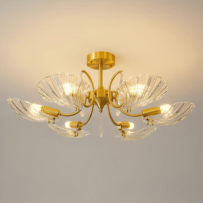 Shell Brass Ceiling Lamp.