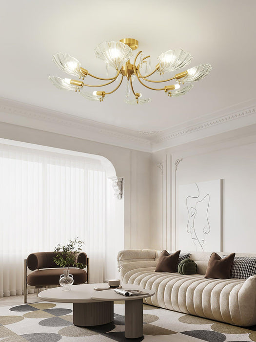 Shell Brass Ceiling Lamp.