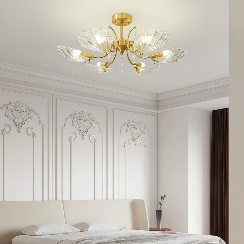 Shell Brass Ceiling Lamp-DWHOME