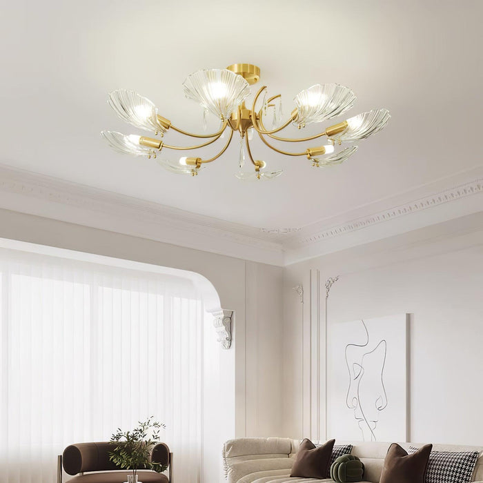 Shell Brass Ceiling Lamp.