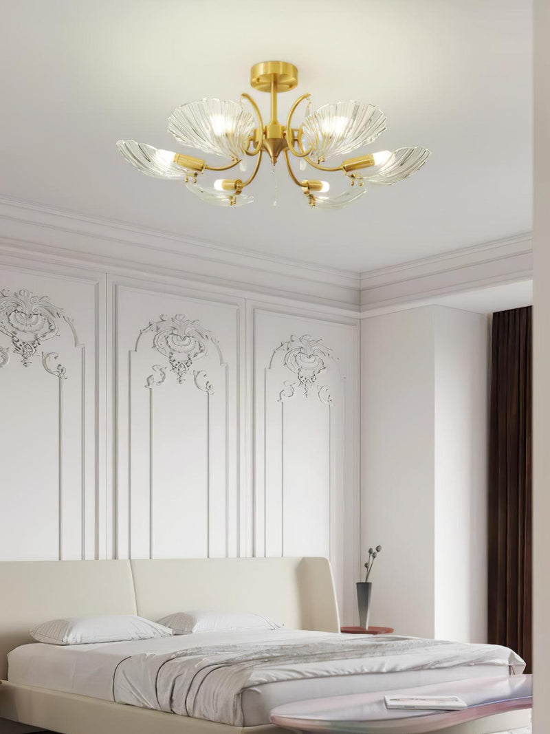Shell Brass Ceiling Lamp-DWHOME