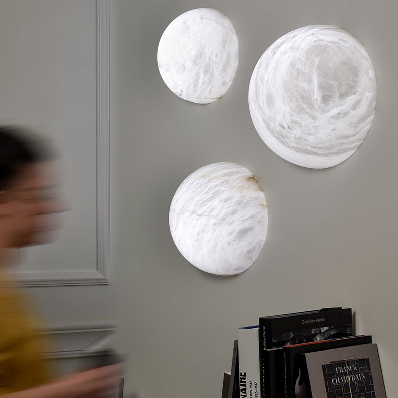 Snowflake Alabaster Wall Sconce-DWHOME