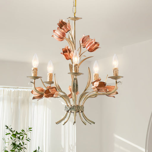 Southport Sage Rose Chandelier-DWHOME
