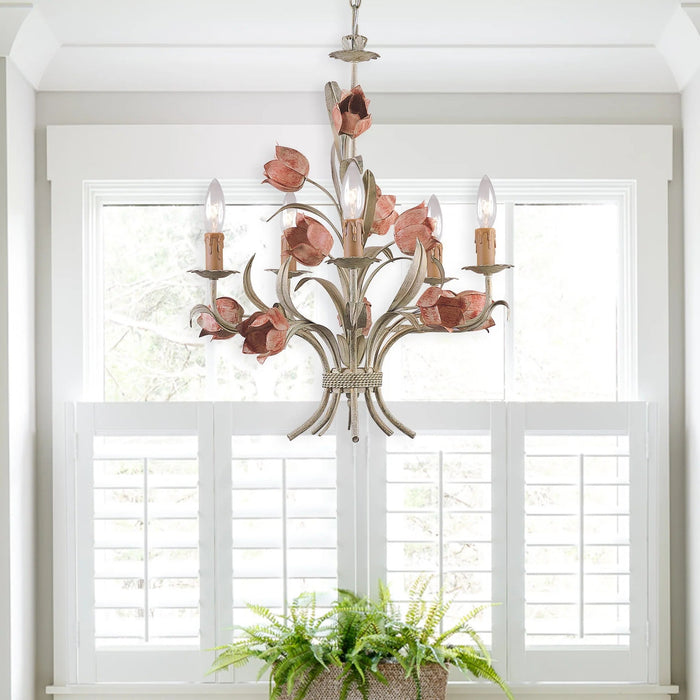 Southport Sage Rose Chandelier-DWHOME