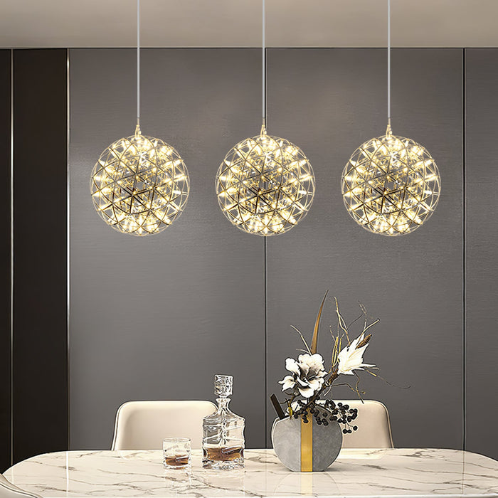 Silver Spark Ball Pendant Light