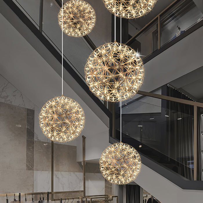 Gold Spark Ball Pendant Light.