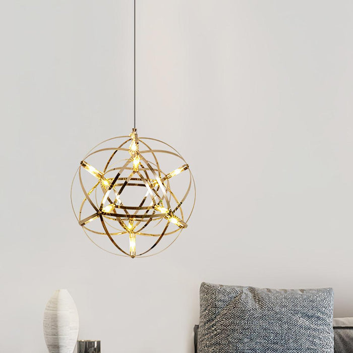 Gold Spark Ball Pendant Light-DWHOME