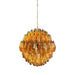 Spherical Murano Poliedri Amber Glass Chandelier-DWHOME