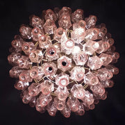 Spherical Murano Poliedri Pink Glass Chandelier-DWHOME
