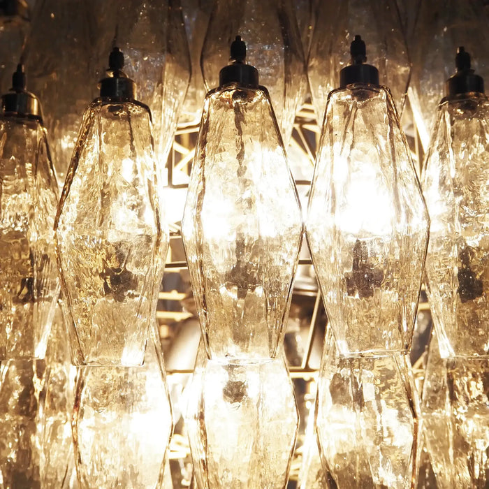 Spherical Murano Poliedri Smoked Glass Chandelier-DWHOME