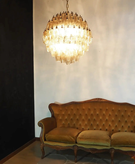 Spherical Murano Poliedri Smoked Glass Chandelier-DWHOME