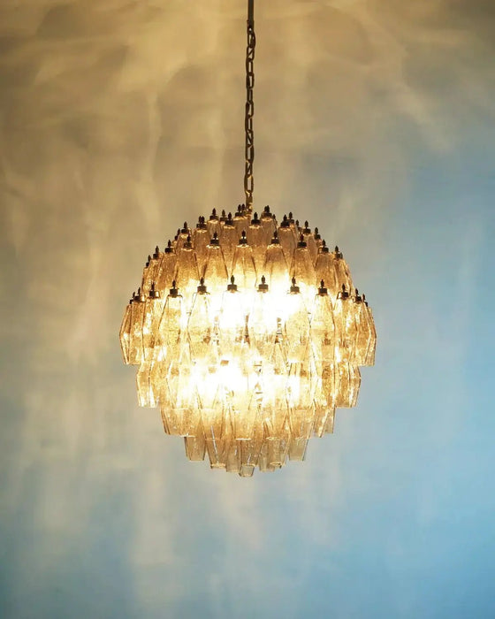Spherical Murano Poliedri Smoked Glass Chandelier-DWHOME