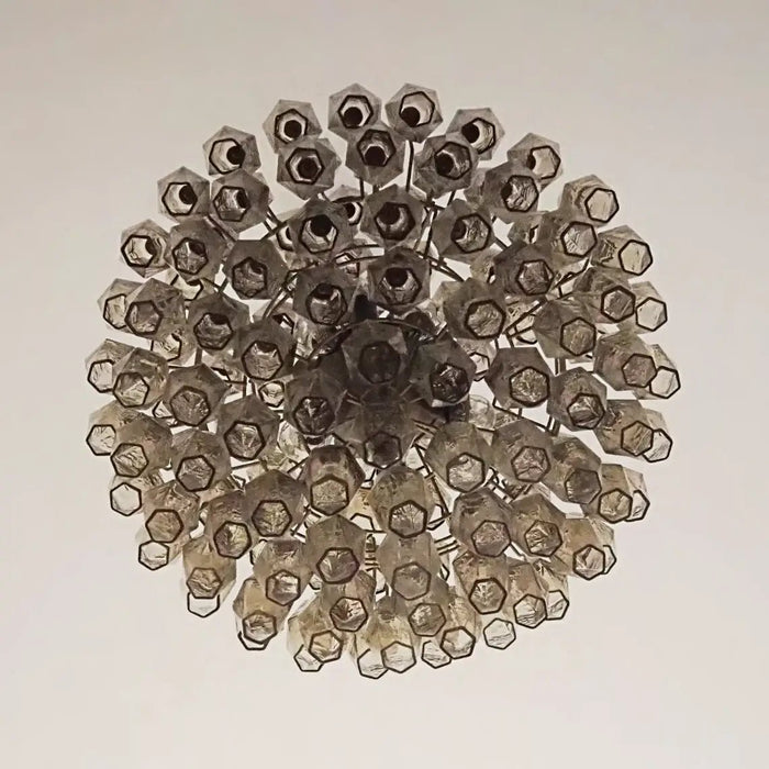 Spherical Murano Poliedri Smoked Glass Chandelier-DWHOME