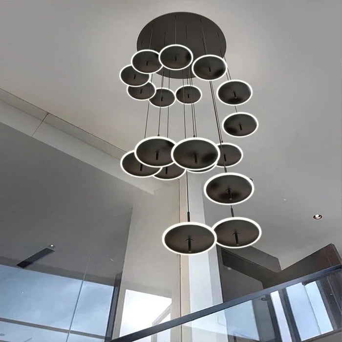 Spiral Round Scandinavian Chandelier for Staircase.