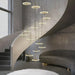 Spiral Round Scandinavian Chandelier for Staircase.