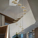 Spiral Round Scandinavian Chandelier for Staircase.